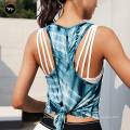 Sportswear Summer Fashion Racer Back Spandex Logotipo personalizado Fit ActiveWear Wearut Yoga Toque Top Mujer